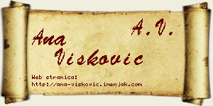 Ana Višković vizit kartica
